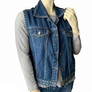 Boho Aztec Native American Insp. Vest Jacket Large